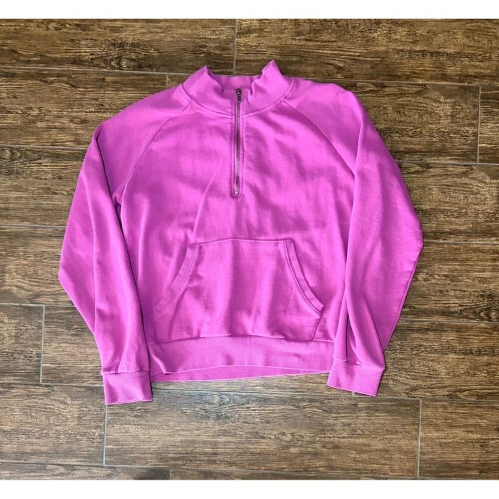 L.A. Hearts Cropped Quarter-Zip Pullover Sweatshirt - M